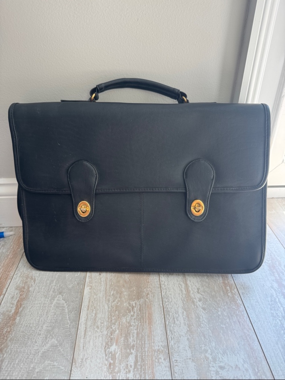 Vintage‎ Black Briefcase Turn Lock